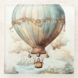 Vintager Steampunk-Heißluftballon (2) Glasuntersetzer