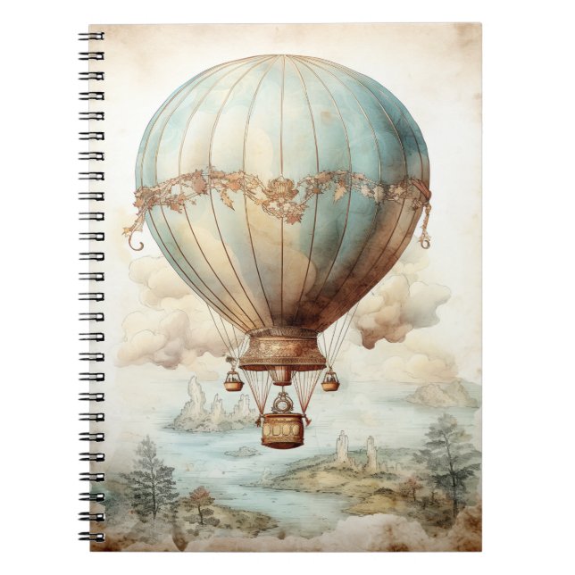 Vintager Steampunk-Heißluftballon (2) Notizblock (Vorderseite)