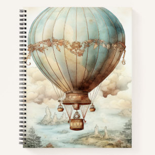 Vintager Steampunk-Heißluftballon (2) Notizbuch