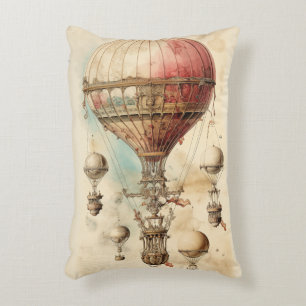 Vintager Steampunk-Heißluftballon (4) Dekokissen
