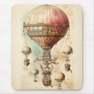 Vintager Steampunk-Heißluftballon (4) Mousepad