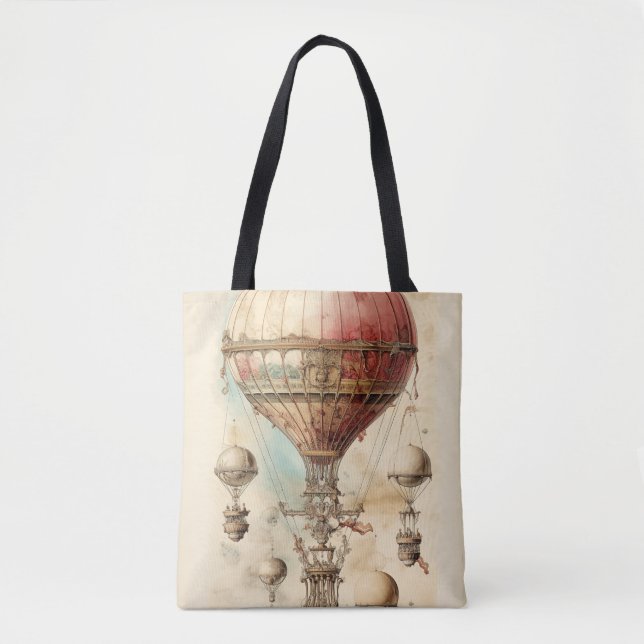 Vintager Steampunk-Heißluftballon (4) Tasche (Vorderseite)