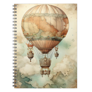 Vintager Steampunk-Heißluftballon (5) Notizblock