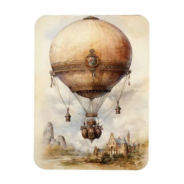 Vintager Steampunk Heißluftballon Magnet (Vertikal)