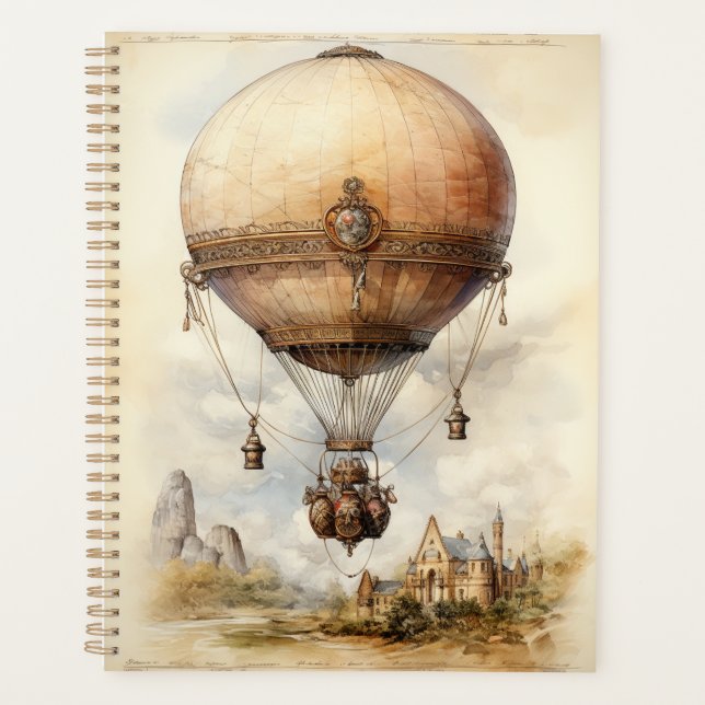 Vintager Steampunk Heißluftballon Planer (Vorderseite)