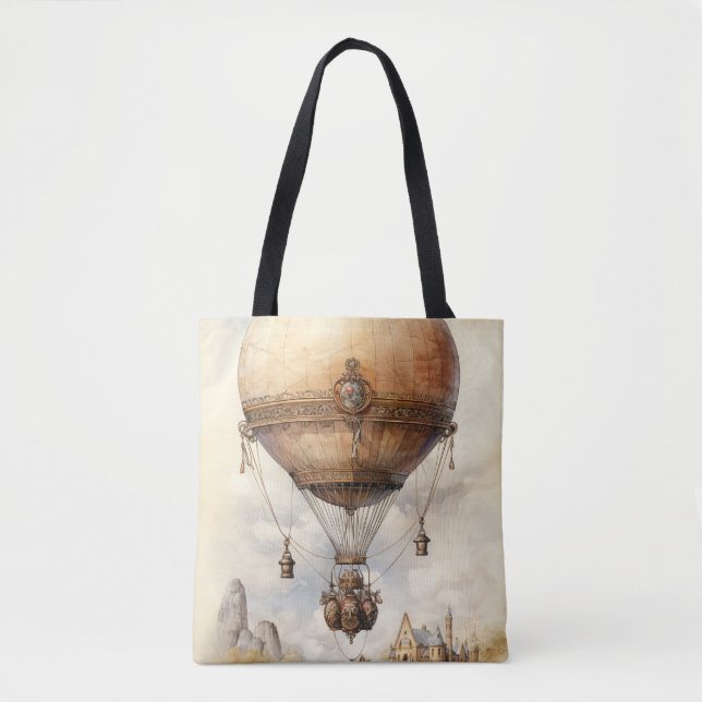 Vintager Steampunk Heißluftballon Tasche (Vorderseite)