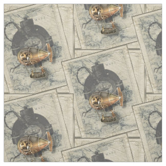 Vintager Steampunk Luftschiff-Kompass und Stoff