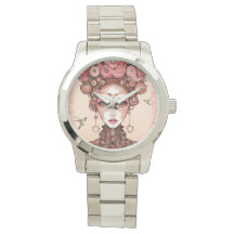 VINTAGER STEAMPUNK SCHAUTY DOLL-FACE-PINK AUF META