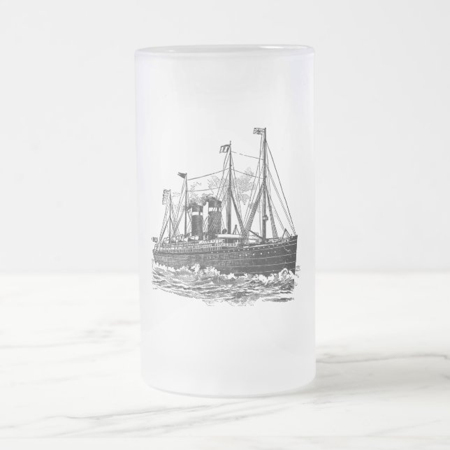 Vintager Steampunk Steamboat Mattglas Bierglas (Mittel)