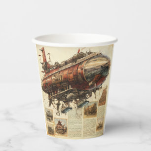 Vintager Steampunk Zeppelin (11) Pappbecher