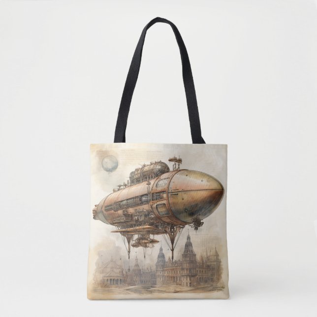 Vintager Steampunk Zeppelin (12) Tasche (Vorderseite)