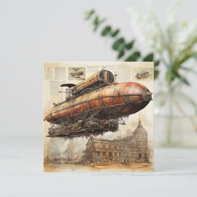 Vintager Steampunk Zeppelin (3) (Stehend Vorderseite)