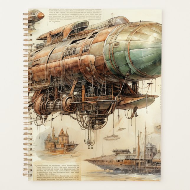 Vintager Steampunk Zeppelin (4) Planer (Vorderseite)