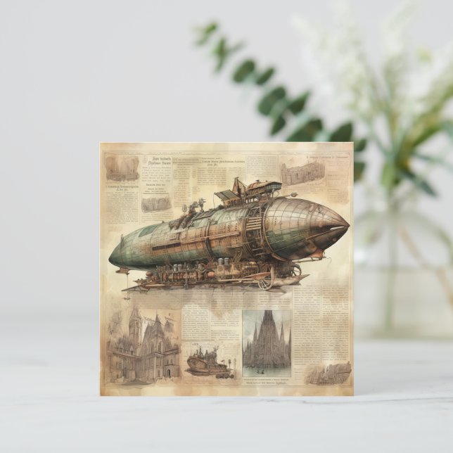 Vintager Steampunk Zeppelin (5) (Stehend Vorderseite)