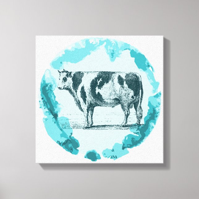 Vintager Stier Leinwanddruck (Vorderseite)