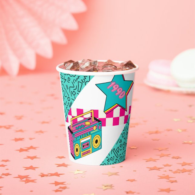 Vintager Stil 1990 Stereo Pappbecher (Insitu)