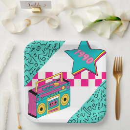 Vintager Stil 1990 Stereo Pappteller