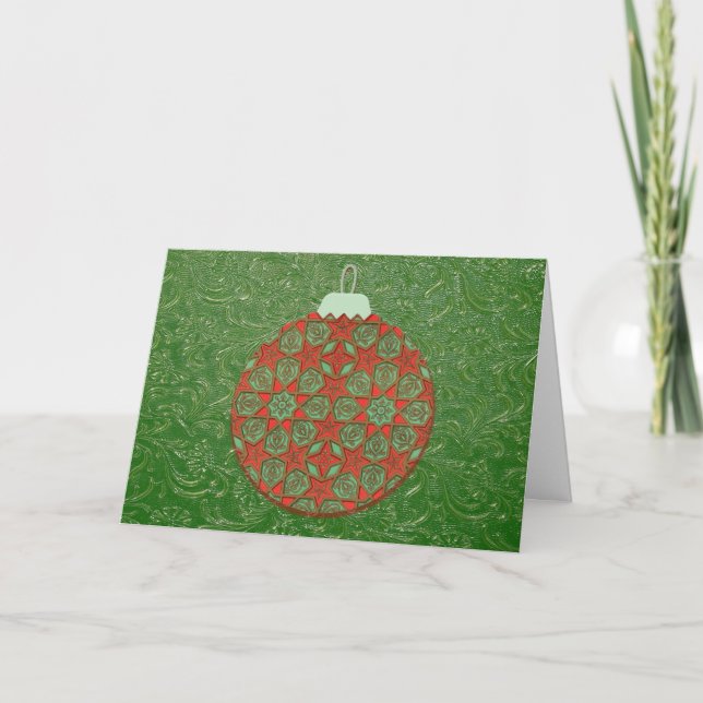 Vintager Stil Art Ornament Weihnachtskarte Karte (Vorderseite)