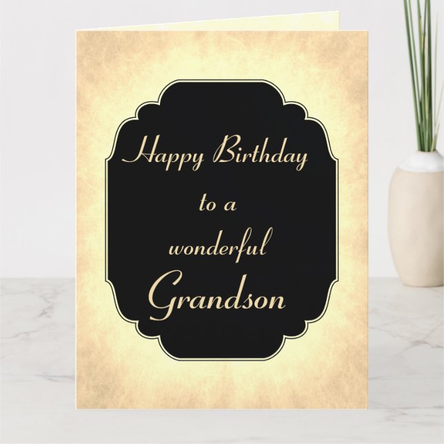 Vintager Stil Birthday Grandson Karte (Vorderseite)