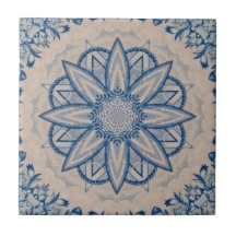 Vintager Stil Blau und Weiß Chinoiserie Inspiriert