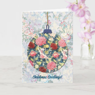 Vintager Stil Blauer Blumenstrauß Weihnachtsschmuc Karte