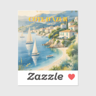 Vintager Stil Cote D'Azur Aufkleber