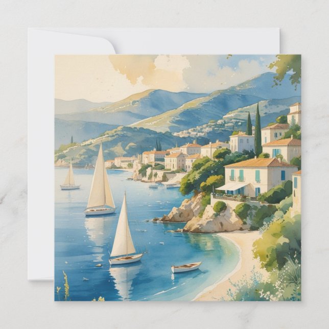 Vintager Stil Cote D'Azur Dankeskarte (Vorderseite)