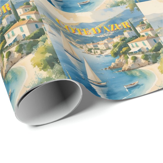 Vintager Stil Cote D'Azur Geschenkpapier (Rolleneckpunkt)