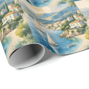 Vintager Stil Cote D'Azur Geschenkpapier