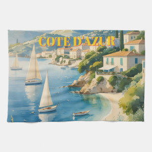 Vintager Stil Cote D'Azur Geschirrtuch