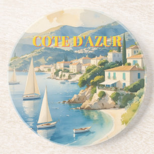 Vintager Stil Cote D'Azur Getränkeuntersetzer