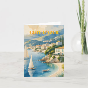 Vintager Stil Cote D'Azur Karte