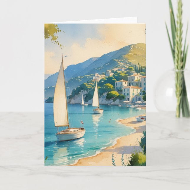 Vintager Stil Cote D'Azur Karte (Vorderseite)
