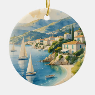 Vintager Stil Cote D'Azur Keramik Ornament