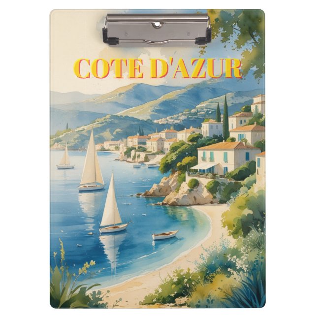 Vintager Stil Cote D'Azur Klemmbrett (Vorderseite)