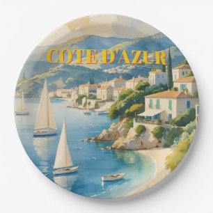 Vintager Stil Cote D'Azur Pappteller