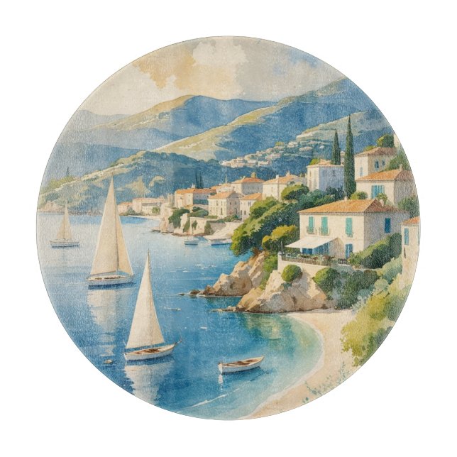 Vintager Stil Cote D'Azur Schneidebrett (Vorderseite)