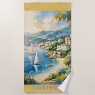 Vintager Stil Cote D'Azur Strandtuch
