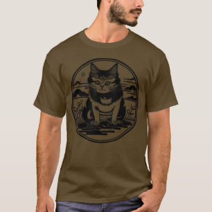 Vintager Stil der japanischen Katze T-Shirt