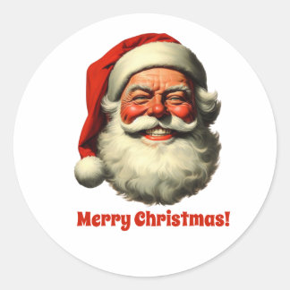 Vintager Stil des Santa Retro Runder Aufkleber
