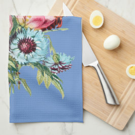 Vintager Stil Floral Bouquet auf blaues Küchentuch
