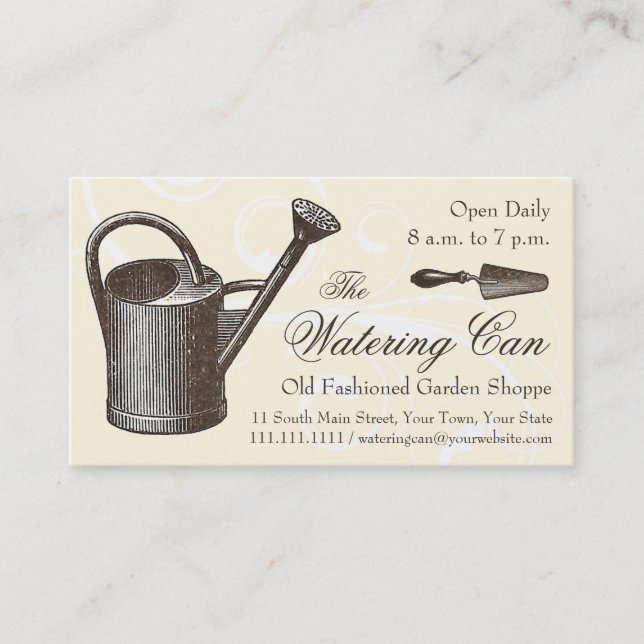 Vintager Stil Florist oder Gartenladen, Gartenbau Visitenkarte (Vorderseite)