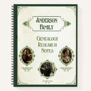 Vintager Stil Foto Genealogie Forschung Notizbuch