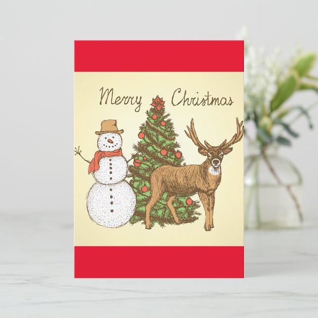 Vintager Stil Frohe Weihnachten Einladung (Von Creator hochgeladen)