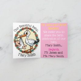 Vintager Stil für Baby- und Storchendesign Ankündigung