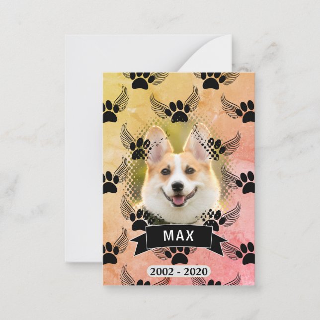 Vintager Stil für Dog Pet Memorial Mitteilungskarte (Vorderseite)