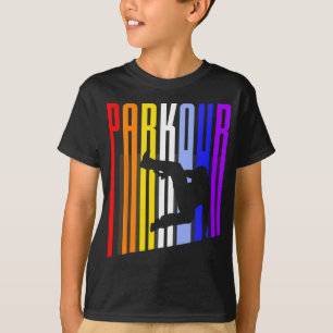 Vintager Stil gestört Parkour Retro-Silhouette T-Shirt