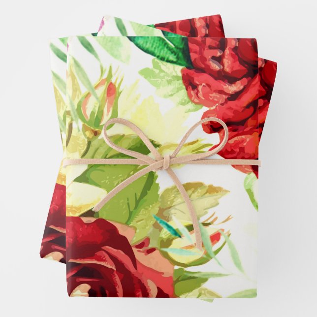 Vintager Stil Große Blume Geschenkpapier Set (Beispiel)