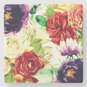 Vintager Stil Große Blume Steinuntersetzer