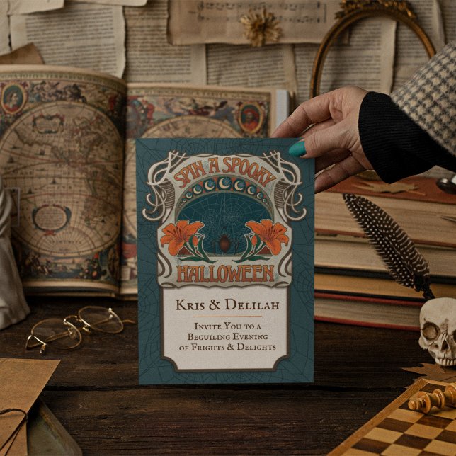 Vintager Stil Halloween Einladung dunkle Weisheit (Vintage-Style Halloween Invitation. Set a sophisticated and spooky mood for your party.)